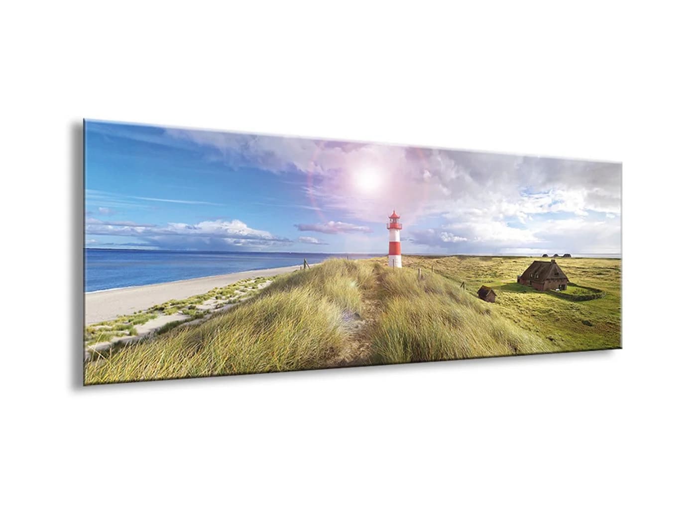 artissimo Glasbild Leuchtturm Sylt Blau-Grün Modern Maritim - Bild 3