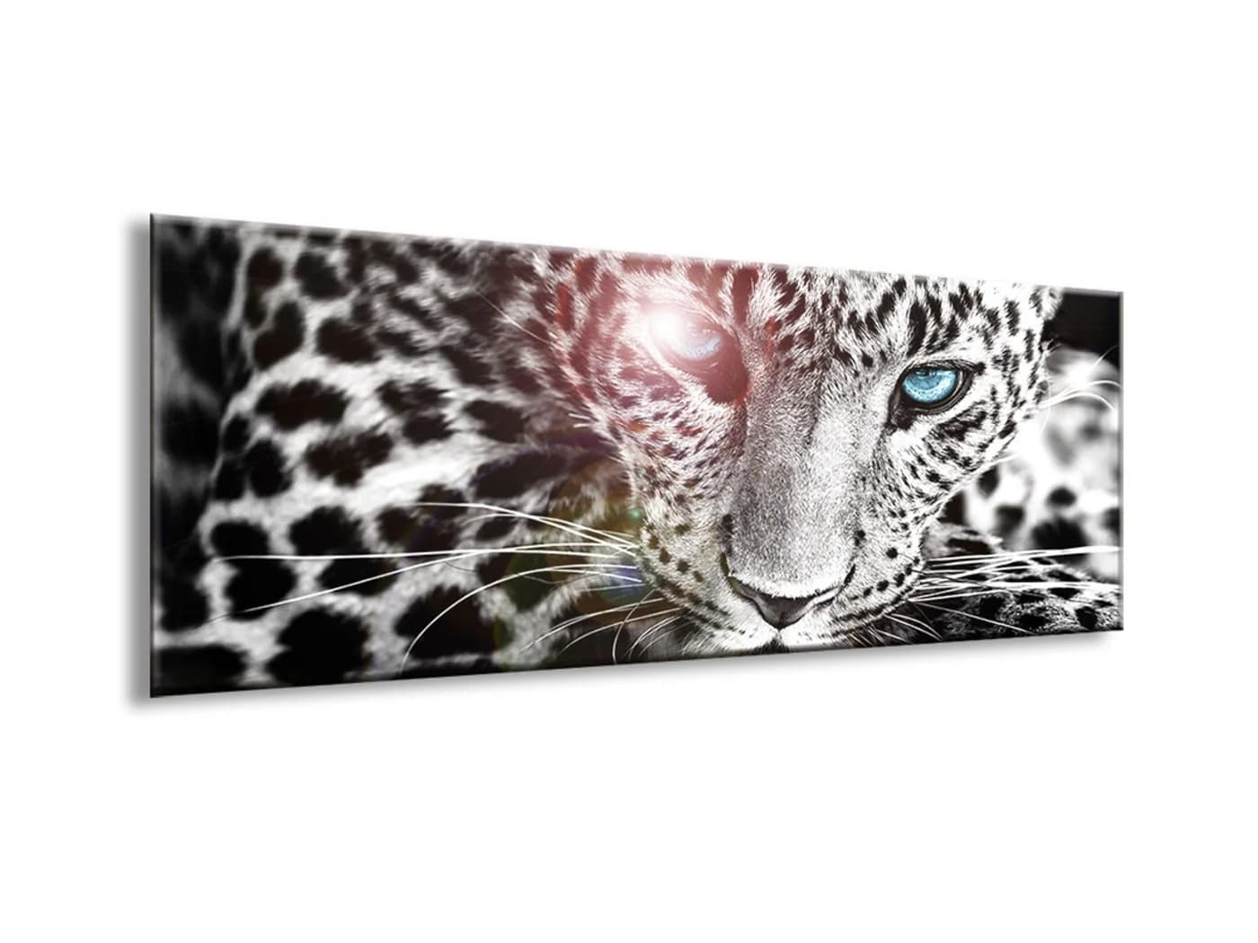 artissimo Glasbild Leopard Schwarz-Weiß 80x30cm - Bild 3