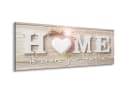 artissimo Glasbild HOME Spruch 80x30 cm Beige Weiß Bild 3