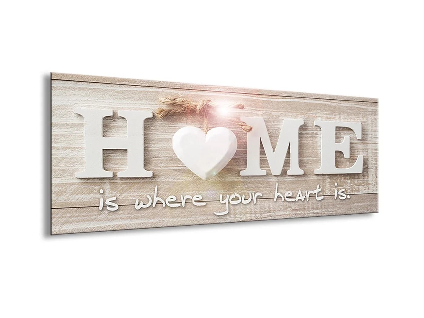 artissimo Glasbild HOME Spruch 80x30 cm Beige Weiß - Bild 3