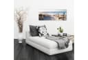 artissimo Glasbild Strand und Meer Dünenweg Sand-Blau Modern Maritim Bild 1