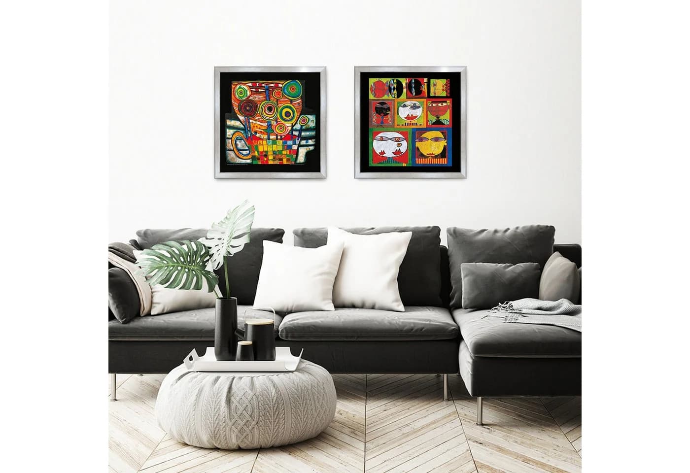 artissimo Bild mit Rahmen gerahmter Kunstdruck 53x53 cm Friedensreich Hundertwasser Das Dingsda wächst im Blumentopf - Bild 3