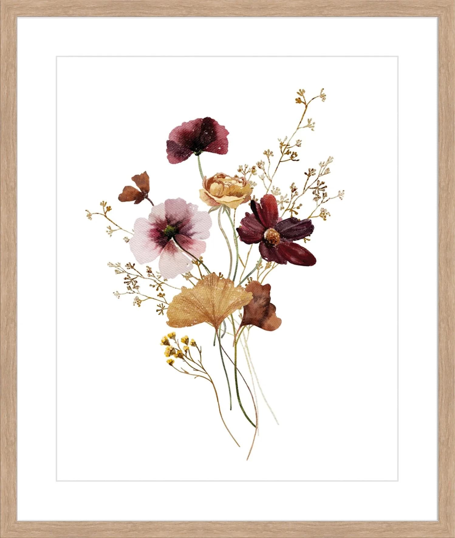 Kunstdruck FLOWER BOUQUET Maremi Kunststoff/Papier/Glas