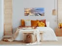 artissimo Glasbild XXL 125x50 cm Bild aus Glas Wandbild groß Boots-Steg Meer, Landschaft: Sonnenuntergang am See Bild 3