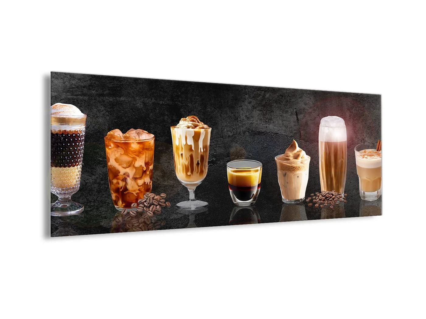 artissimo Glasbild 80x30cm Kaffee-Variationen