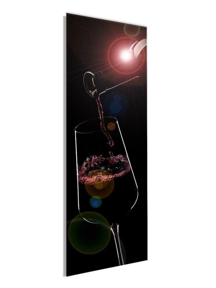 artissimo Glasbild 30x80cm Bild aus Glas Küche Küchenbild hoch schmal Wein-Glas, Essen und Trinken: Wein I