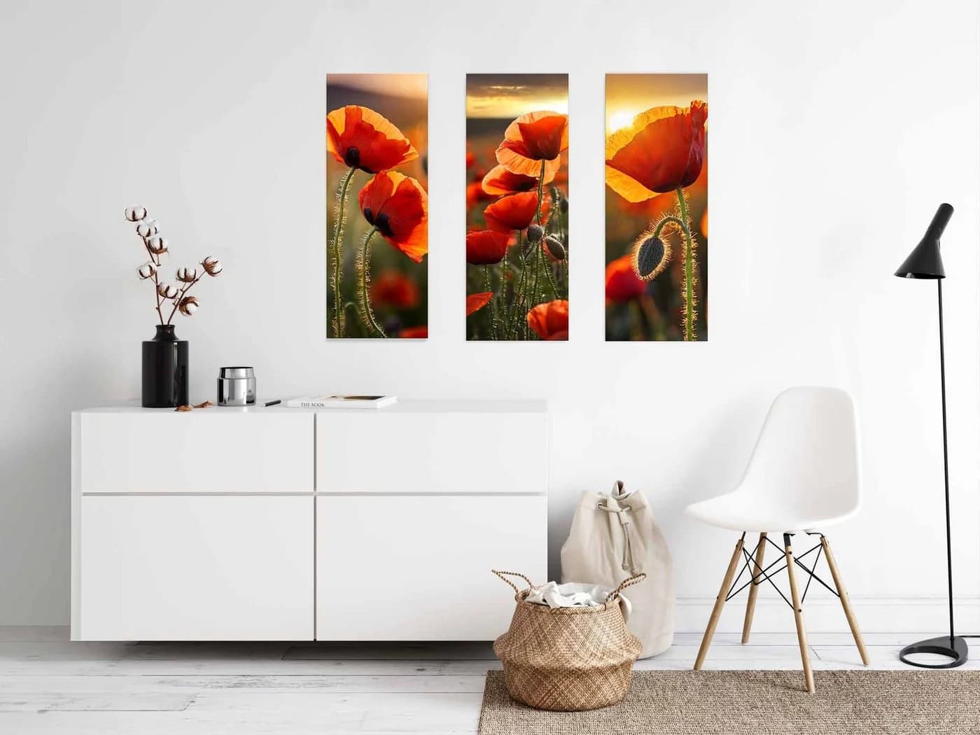 artissimo Glasbild Mohnfeld im Abendlicht 30x80 cm - Bild 4