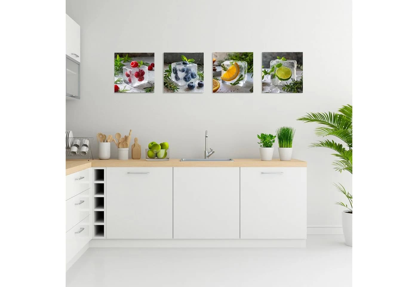 artissimo Glasbild 30x30 cm Blaubeeren im Eis Modern - Bild 4