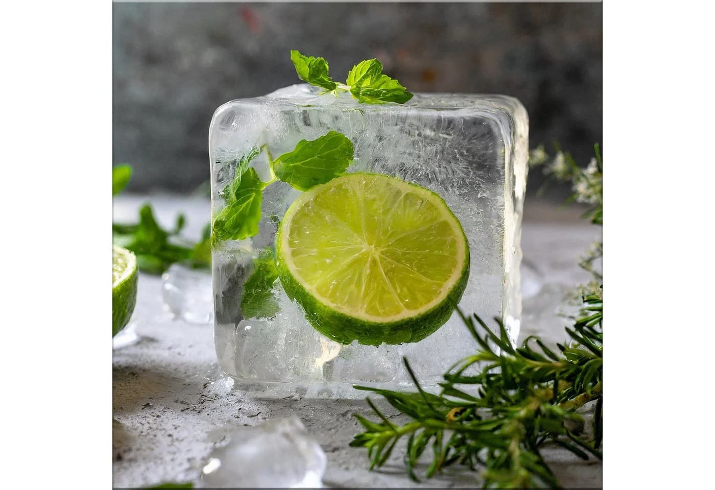 artissimo Glasbild 30x30cm Küchenbild Eiswürfel Limette - Bild 2
