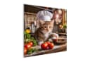 artissimo Glasbild 30x30 cm Lustige Katze mit Kochmütze Bild 1