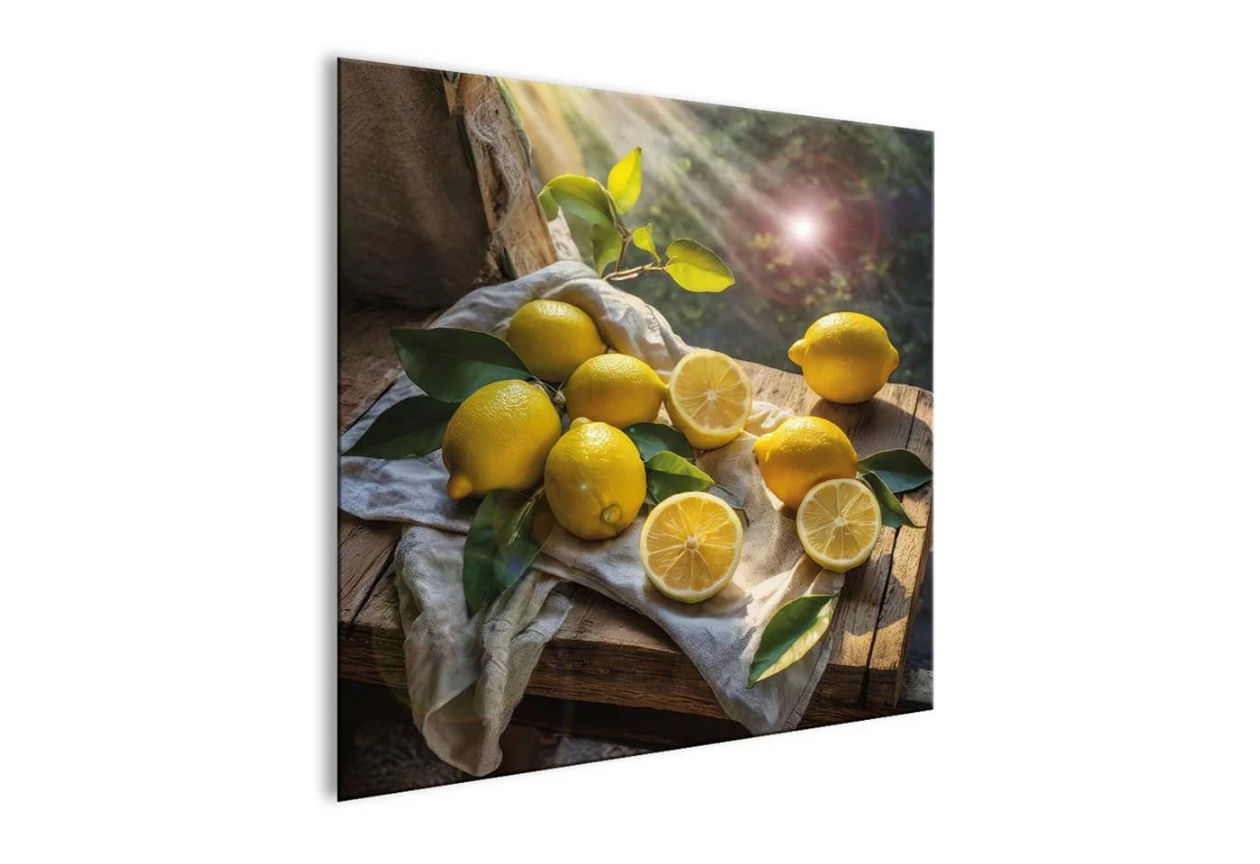 artissimo Glasbild Vintage Zitronen 30x30 cm