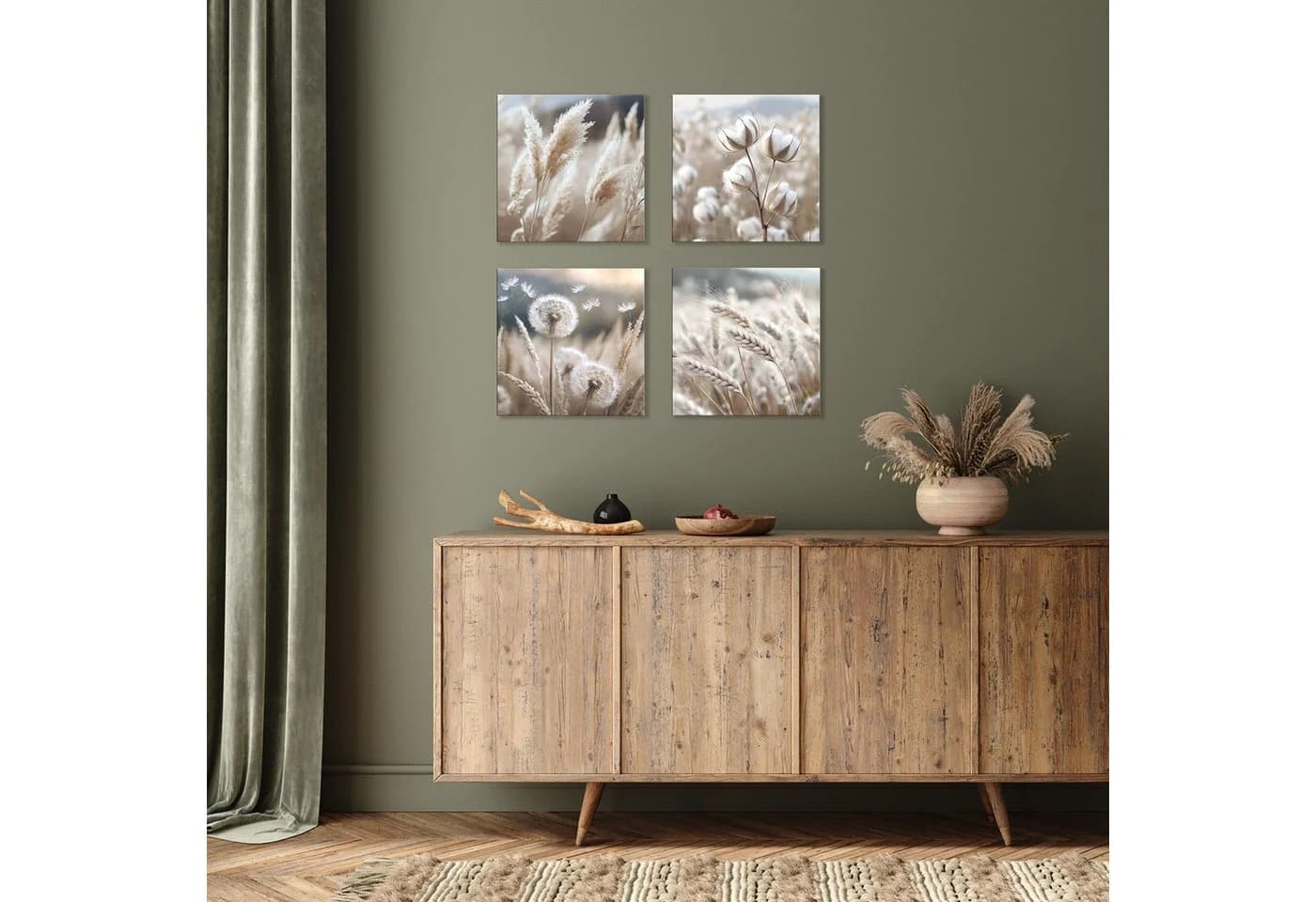 artissimo Glasbild 30x30 cm Natur Getreideähren Beige - Bild 4