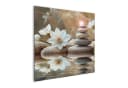 artissimo Glasbild Zen Steine & Blüten 30x30 cm Quadratisch Bild 1