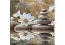 artissimo Glasbild Zen Steine & Blüten 30x30 cm Quadratisch Bild 2