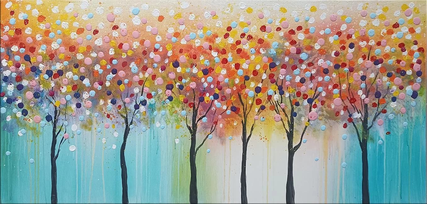 Originalbild SUMMERTREES Handgemaltes Acrylbild von Sheiki Mey