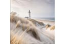 artissimo Glasbild Leuchtturm Strand Beige Modern Bild 2