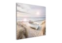 artissimo Glasbild Boot in den Dünen Beige 50x50 cm Bild 1