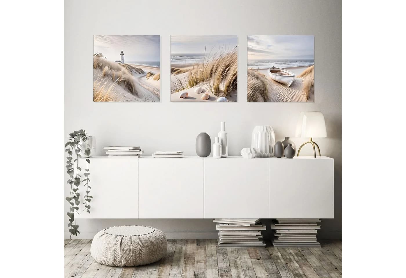 artissimo Glasbild Strand Muscheln Beige 50x50 cm - Bild 3