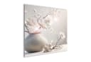 artissimo Glasbild 50x50 cm Beige Stillleben Blumen Bild 1