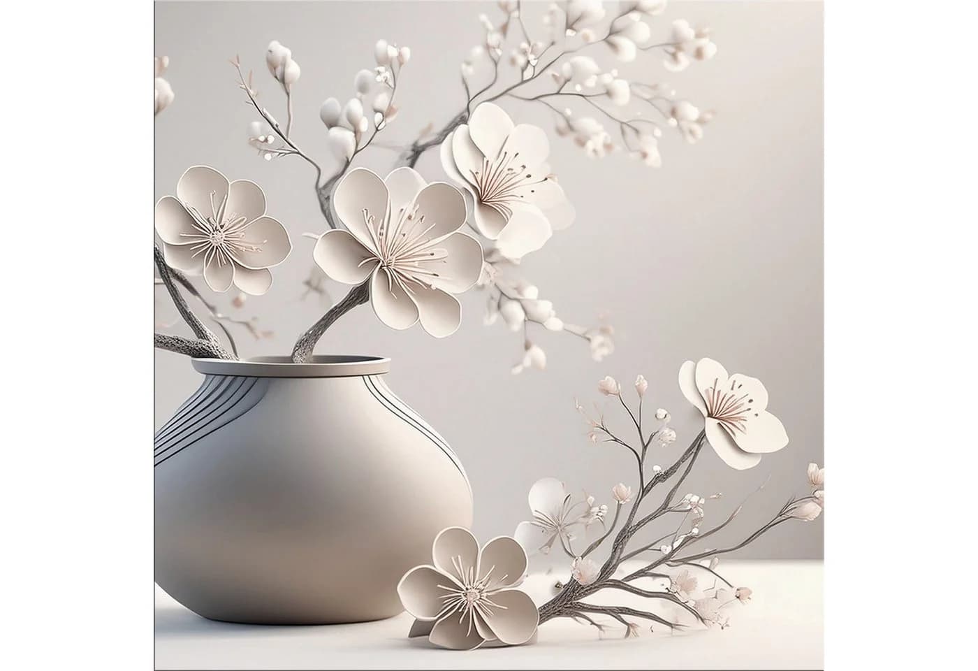artissimo Glasbild 50x50 cm Beige Stillleben Blumen - Bild 2