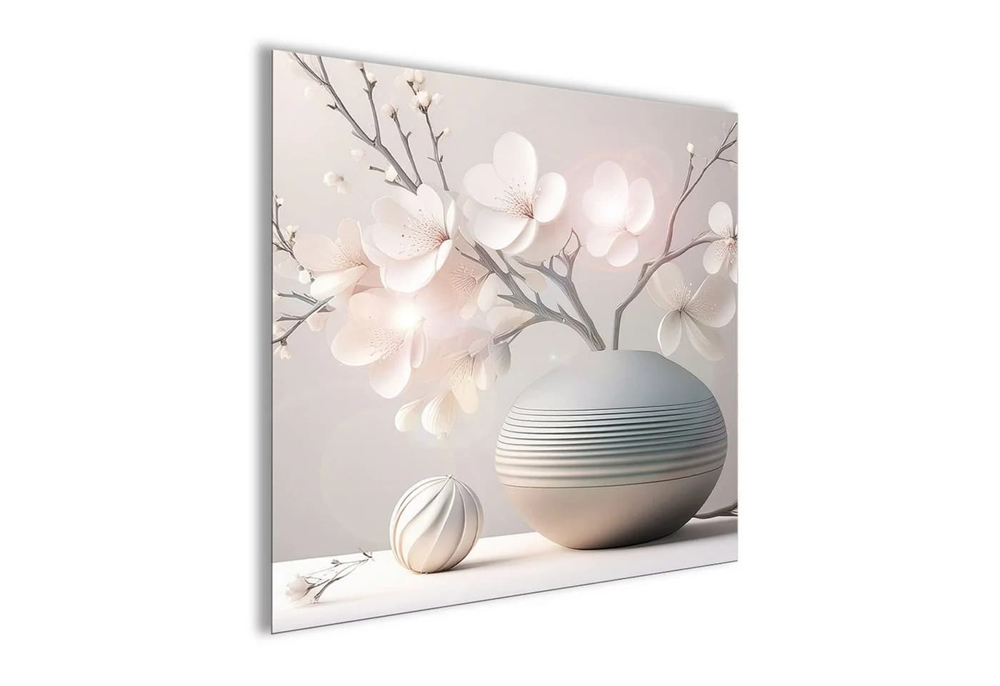 artissimo Glasbild 50x50 cm Beige Stillleben Wandbild