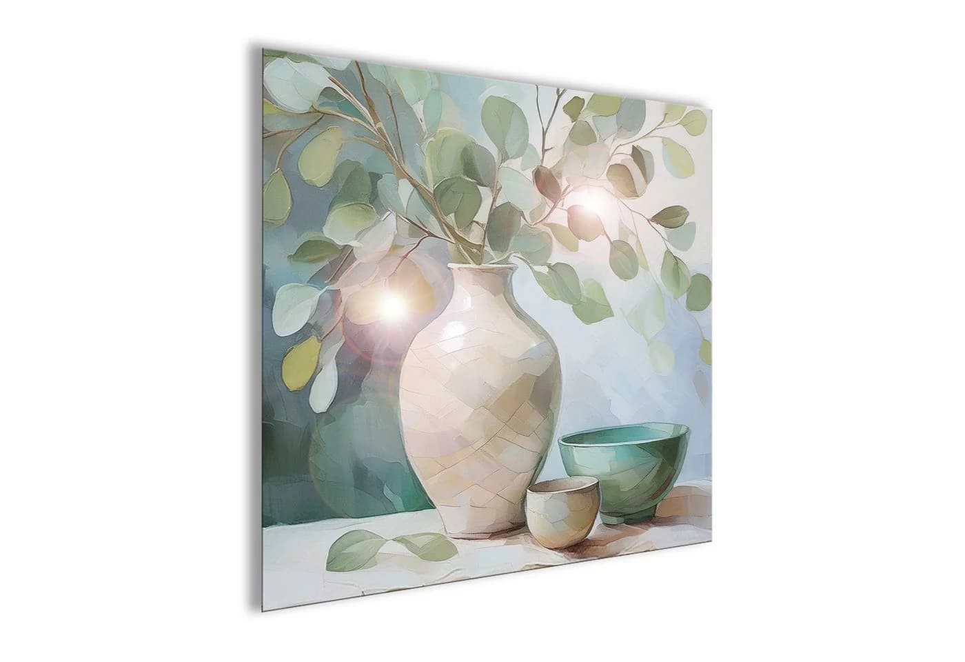 artissimo Glasbild Eukalyptus 50x50 cm Grün Modern Skandinavisch