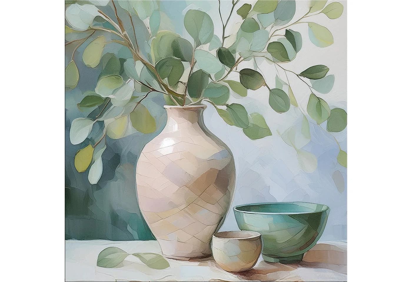 artissimo Glasbild Eukalyptus 50x50 cm Grün Modern Skandinavisch - Bild 2