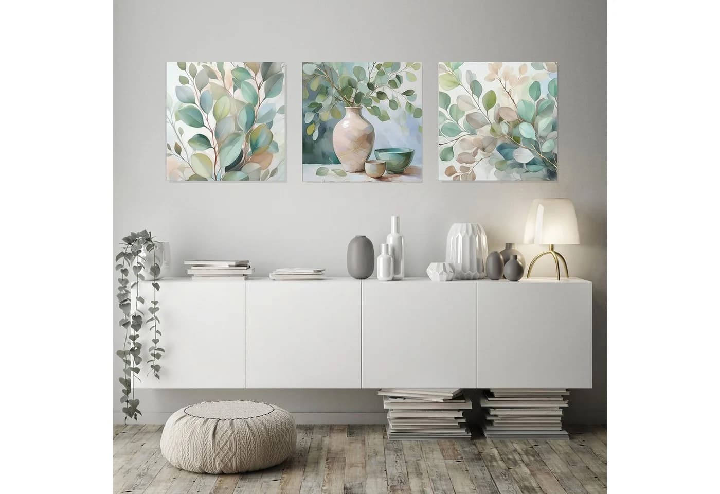 artissimo Glasbild Eukalyptus 50x50 cm Grün Modern Skandinavisch - Bild 3