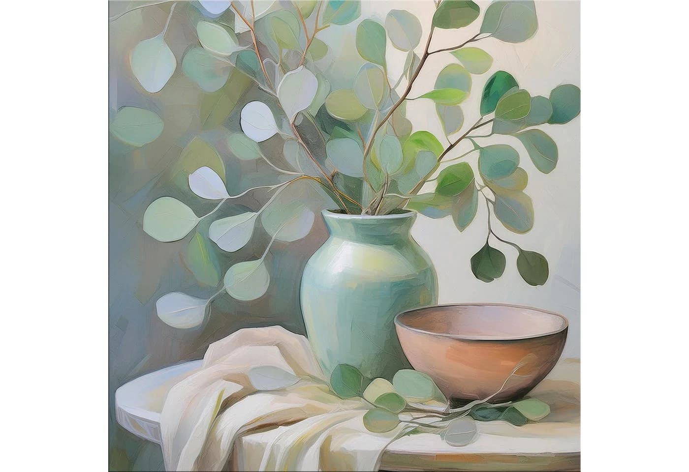 artissimo Glasbild 50x50 cm Eukalyptus Stillleben Grün - Bild 2
