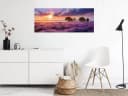 artissimo Glasbild Lavendelfeld XXL 125x50 cm Panorama Wandbild modern lila Bild 3