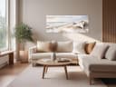 artissimo Glasbild Strand Panorama 125x50 cm Beige Blau Bild 3