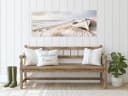 artissimo Glasbild Strand Panorama 125x50 cm Beige Blau Bild 4