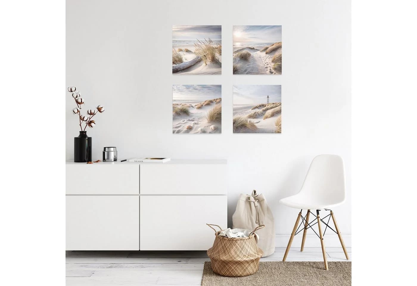 artissimo Glasbild Strand und Meer 30x30 cm Wandbild