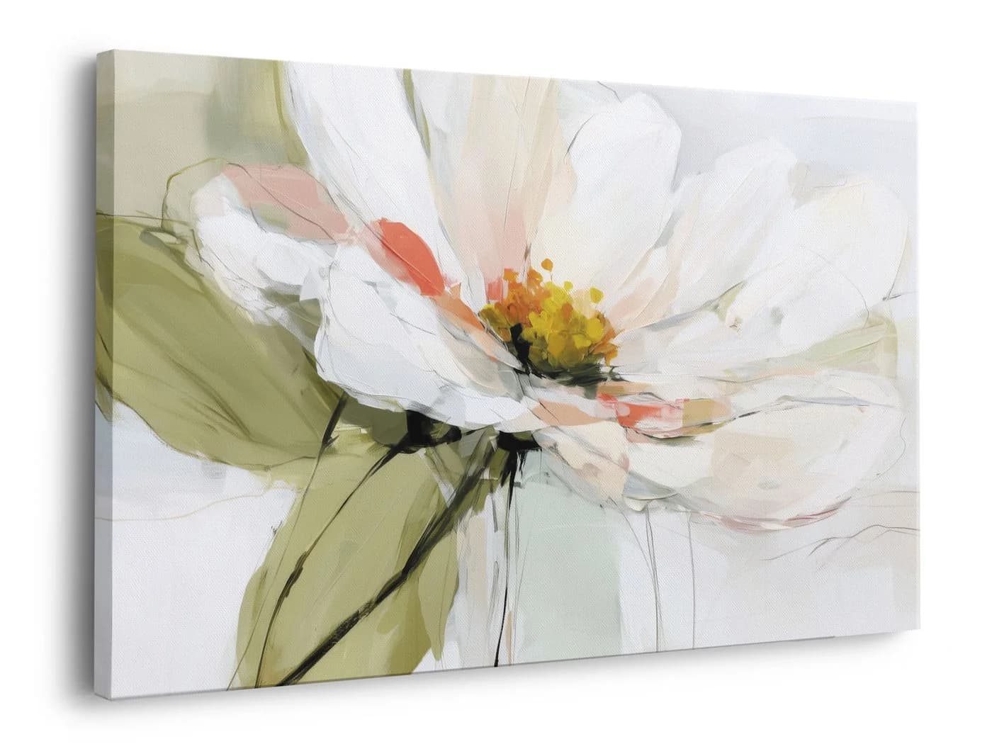 artissimo Leinwandbild 70x50 cm - Abstrakte Blüte Salbei-Grün - Bild 2