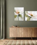 artissimo Leinwandbild 70x50 cm - Abstrakte Blüte Salbei-Grün Bild 5