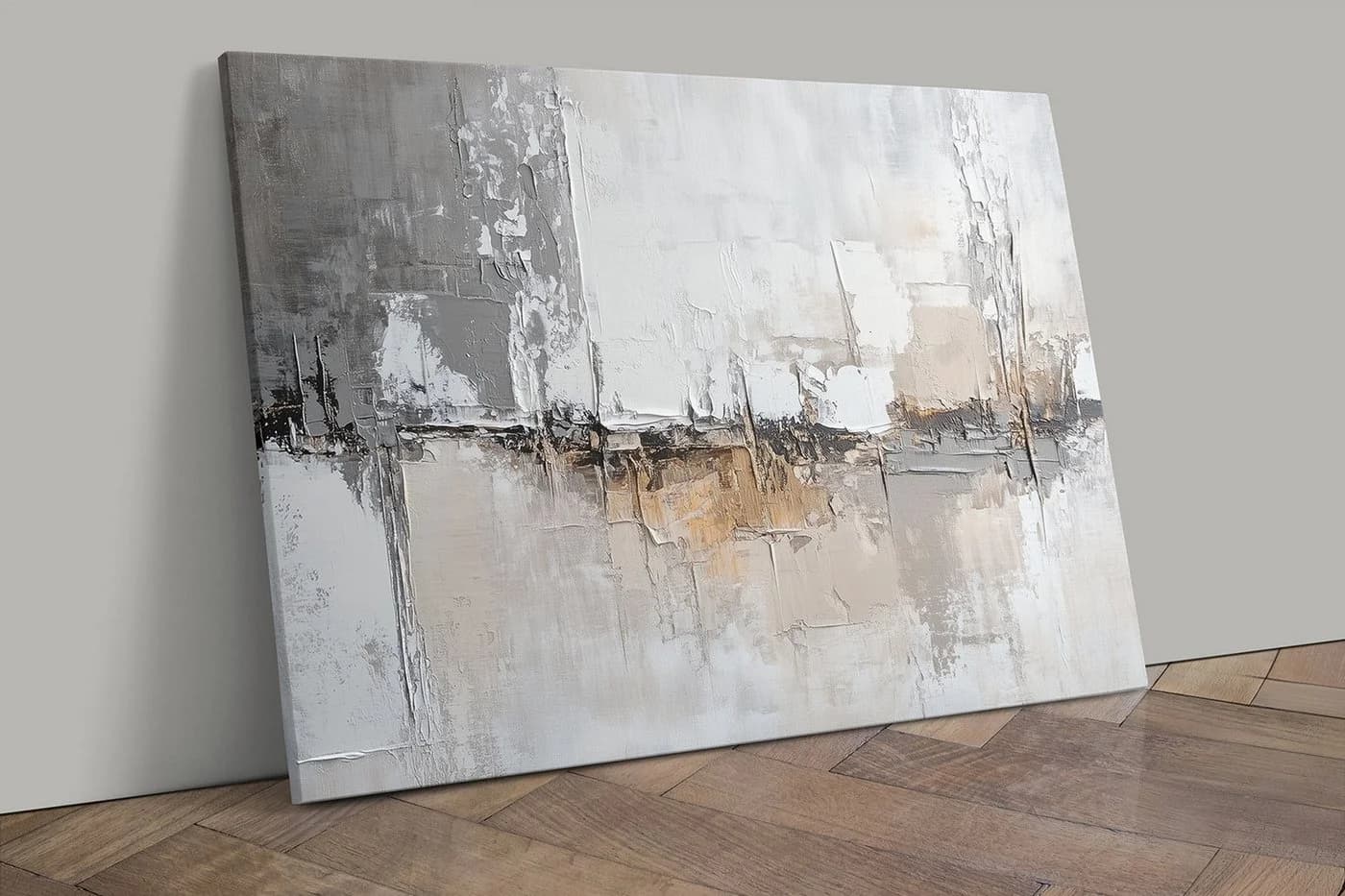 artissimo Leinwandbild 70x50 cm Grau/Beige Abstrakte Malerei - Bild 3
