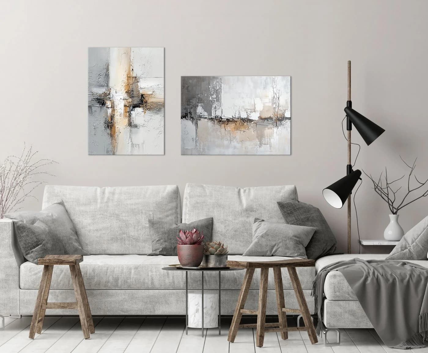 artissimo Leinwandbild 70x50 cm Grau/Beige Abstrakte Malerei - Bild 4