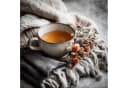 artissimo Glasbild 30x30 cm Stillleben Teetasse Orange Grau Bild 2