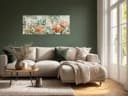 artissimo XXL Glasbild 125x50 cm Panorama Wandbild Aquarell Salbei-Grün Bild 3