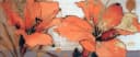 artissimo Glasbild XXL Blumen Orange-Gold Modern Bild 2