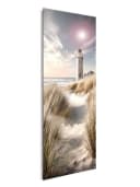 artissimo Glasbild Leuchtturm am Meer 30x80cm Bild 1