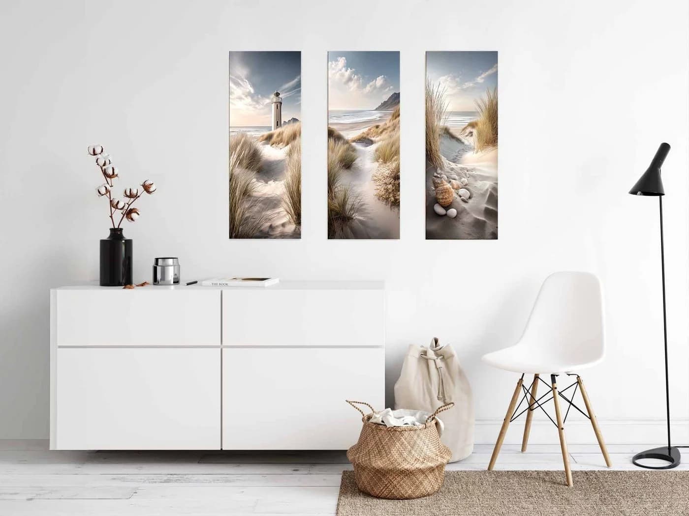 artissimo Glasbild Strandmotiv Dünenweg am Meer Wandbild Hochformat - Bild 3