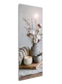 artissimo Glasbild Vase mit Baumwolle Beige 30x80 cm Hygge Bild 1