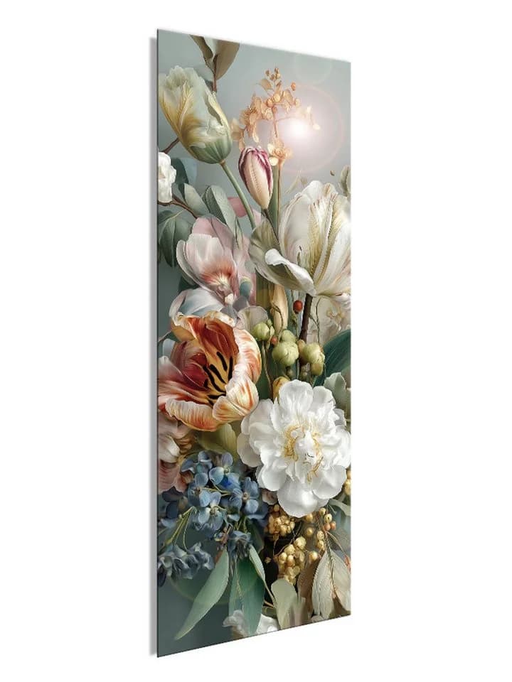artissimo Glasbild Blumenmotiv Salbei Wandbild Hochformat