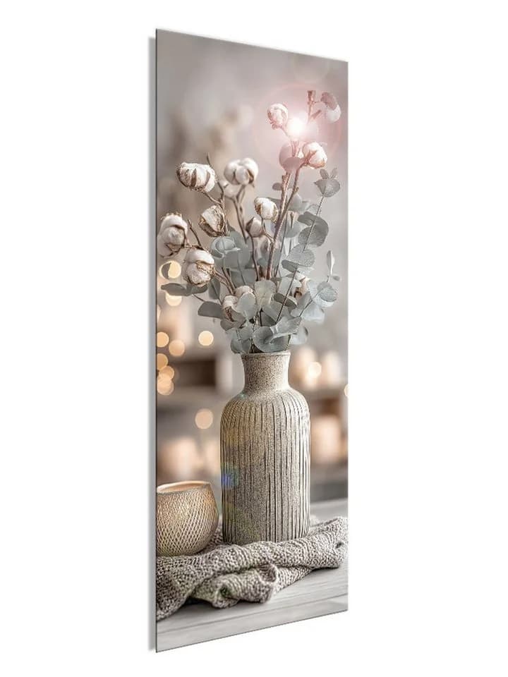 artissimo Glasbild Stillleben mit Eukalyptus 30x80cm