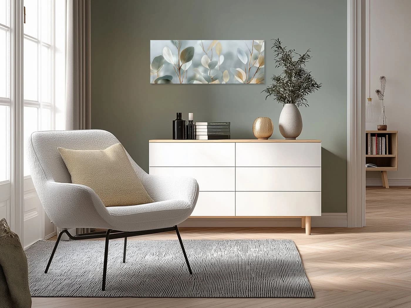artissimo Glasbild Botanical Leaves 80x30 cm - Bild 3
