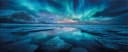 artissimo Glasbild XXL Polarlichter Eislandschaft Blau Türkis Bild 2