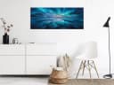 artissimo Glasbild XXL Polarlichter Eislandschaft Blau Türkis Bild 3