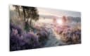 artissimo Glasbild XXL 125x50 cm Heidelandschaft Lila Beige Bild 1