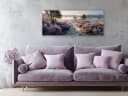 artissimo Glasbild XXL 125x50 cm Heidelandschaft Lila Beige Bild 4